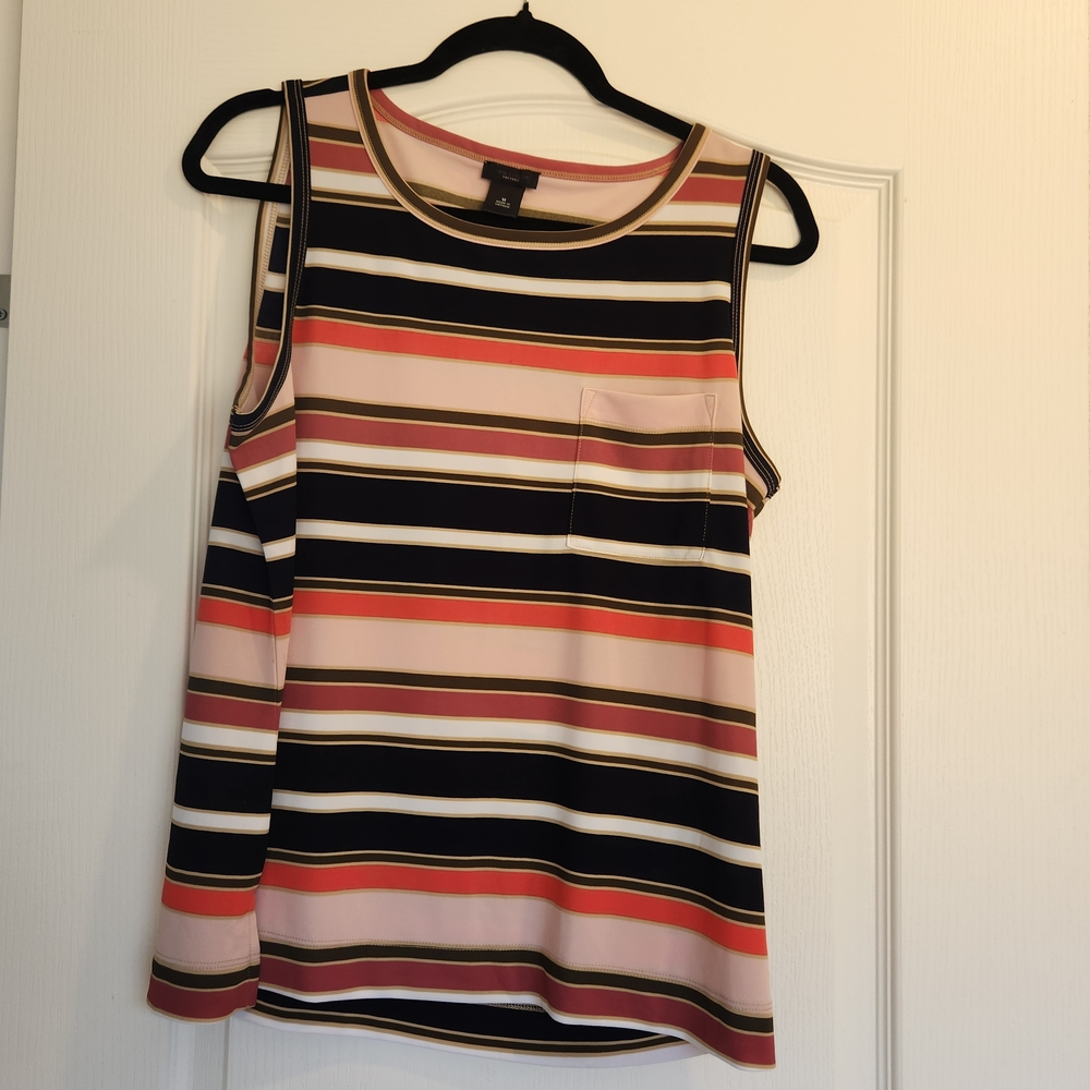 Ann Taylor Factory Striped Sleeveless Top Size M Euc